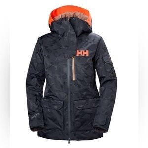 Helly Hansen Women’s Powder Queen Jacket 2.0- Navy and Orange Large